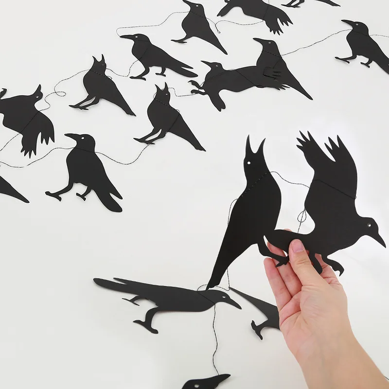 Новые вечерние украшения на Хэллоуин ворона плакат привидение гирлянда