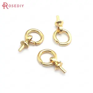 (28869-2)20 шт. кольцо 6*1 мм, штифт 7*4*0,9 мм 24K позолоченные латунные разрезные кольца с штифтами для бусин с полуотверстиями