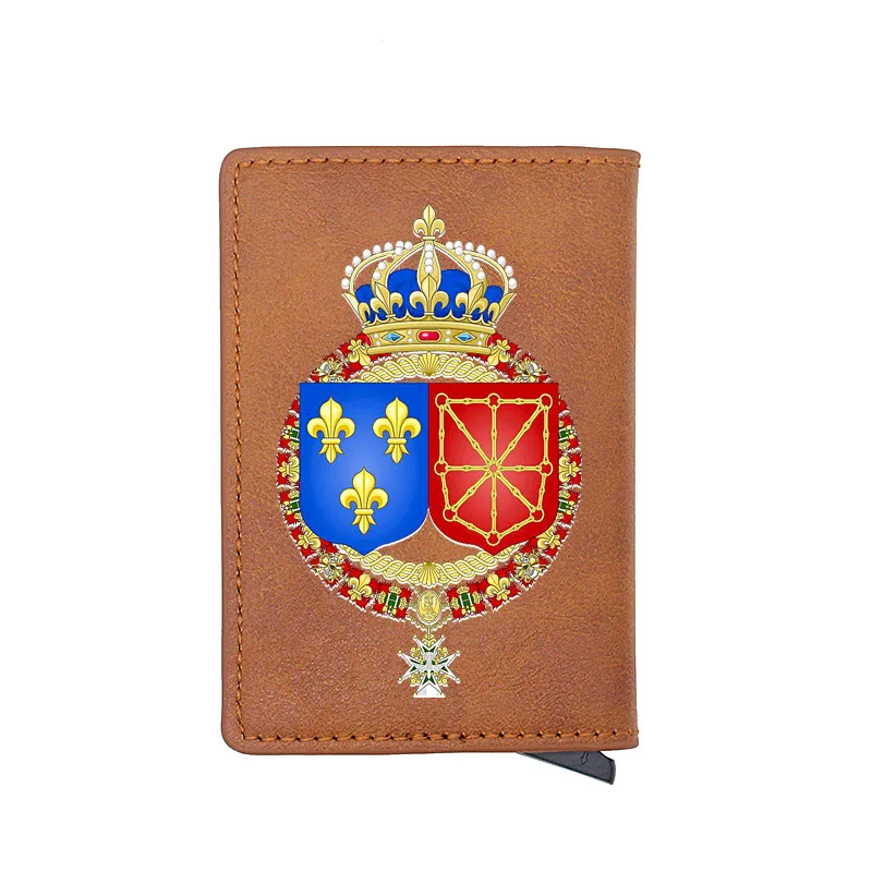 

Kingdom of France Digital Printing Credit Card Holder Charm Men Women PU Leather RFID Aluminium Wallet Mini Small Money Bag