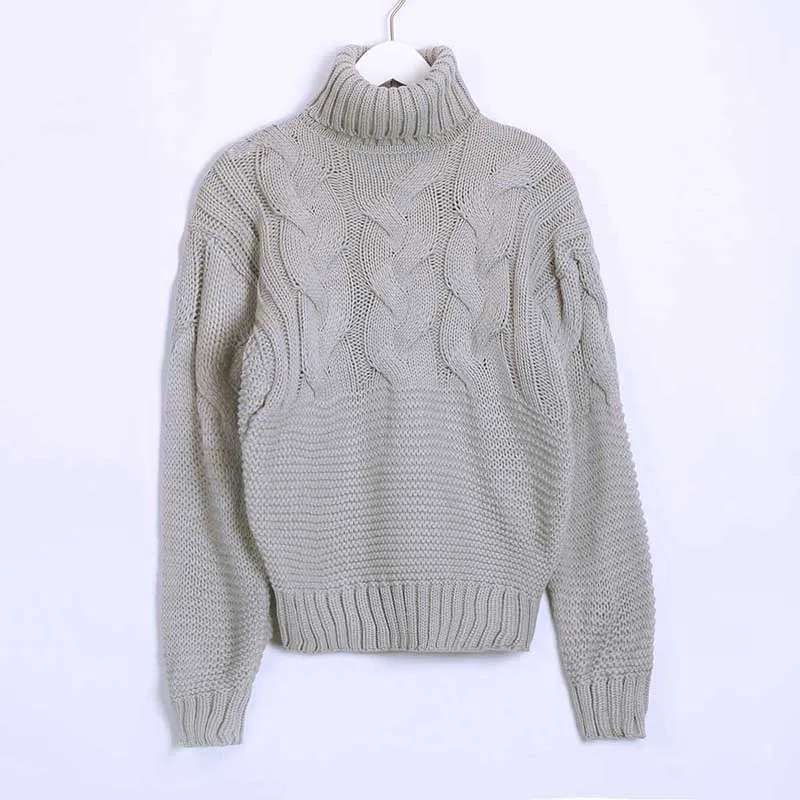 Yanueun Women Knit Turtleneck Chunky Sweater and Pullover Loose Basic Jumper Femme Pull Tops Autumn Winter | Женская одежда