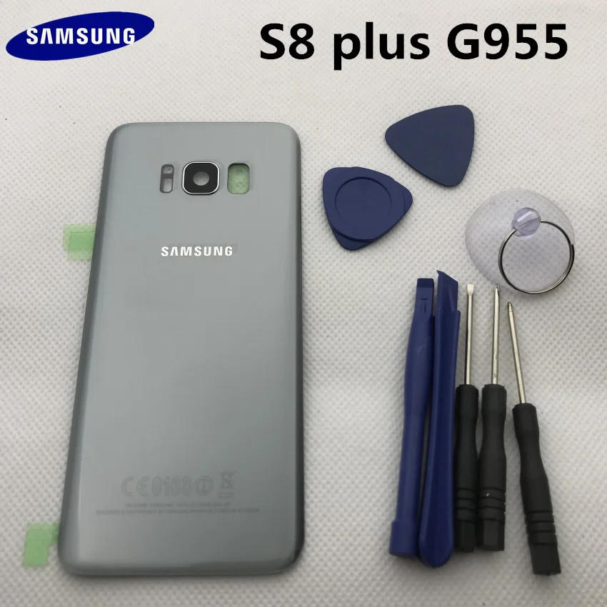 Новая Оригинальная Задняя крышка батареи для samsung Galaxy s8+ edge plus G955 G955F Задняя стеклянная крышка корпуса с логотипом+ наклейка+ Инструменты