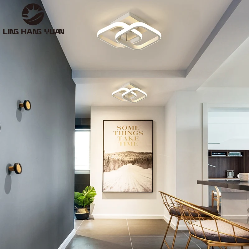 Черная Белая светодиодная люстра с поверхностным креплением современная