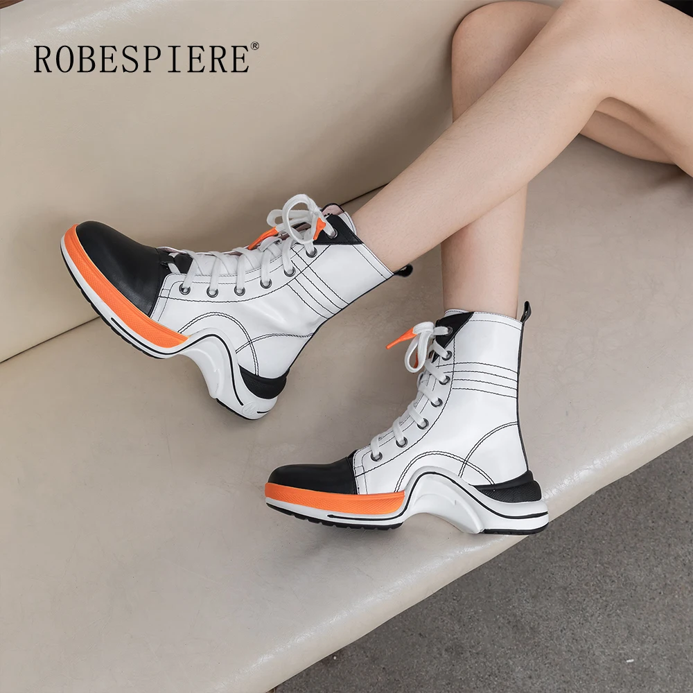 ROBESPIERE/ботинки из натуральной кожи женские новые кроссовки стильная плюшевая