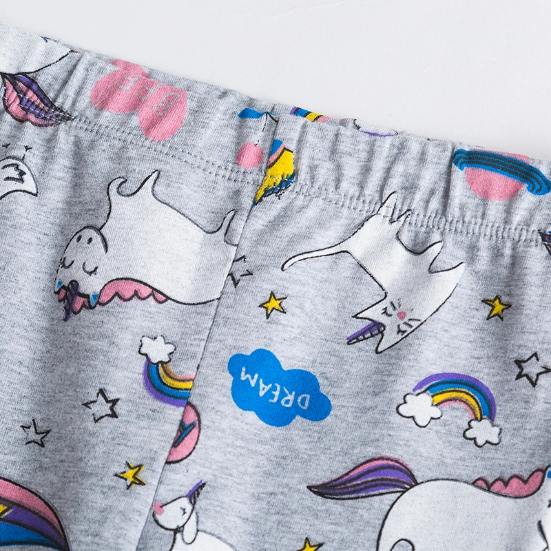 Unicorn Printed Leggings for Baby Girls Fashion Tights 2 6 8 Year Children Autumn Bottoms Cotton Slim Pants Kids Trousers | Детская