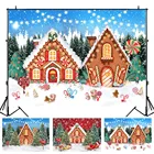 Mocsicka Рождественский фон имбирный дом Зимний Снежный лес фон для детской портретной фотосъемки реквизит для фотостудии