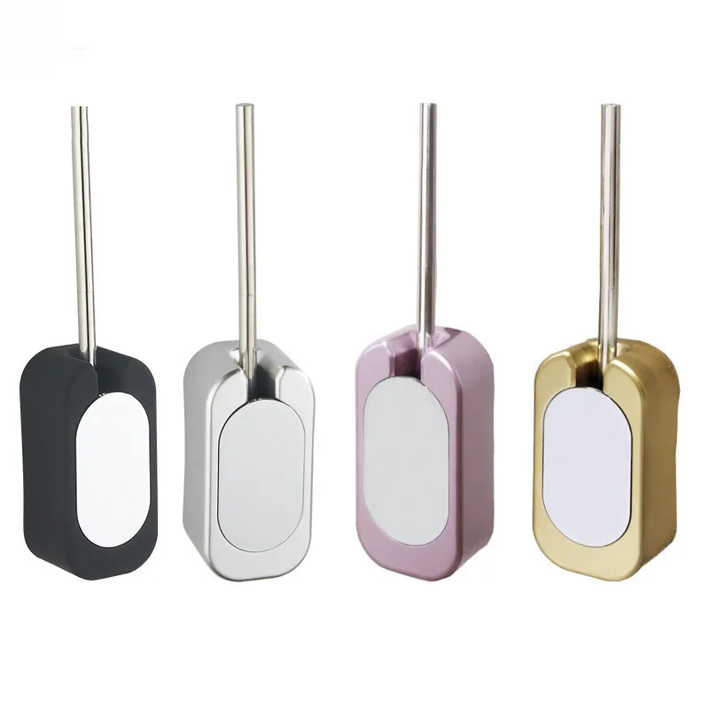 wall mounted stainless steel long handled toilet brush set bathroom cleaning supplies rack ceramic wall mounted brush holder free global shipping