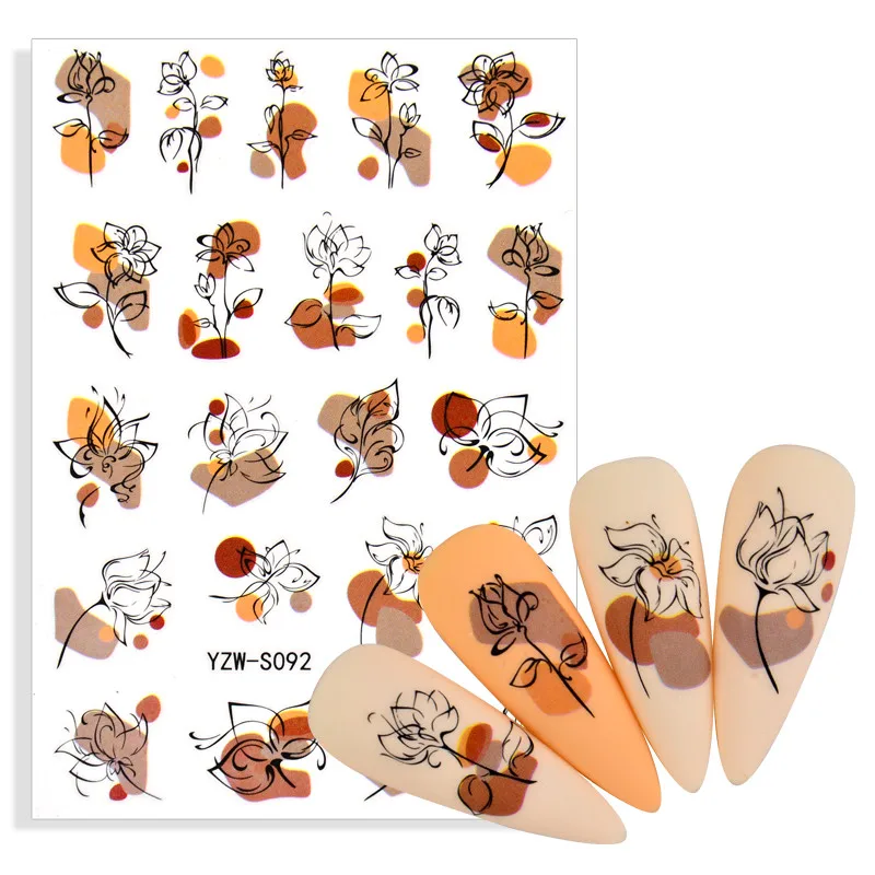 

1 Sheet 3D Nail Sticker Butterfly Flower Pattern Letters Decals for Nails Manicure DIY Stickers