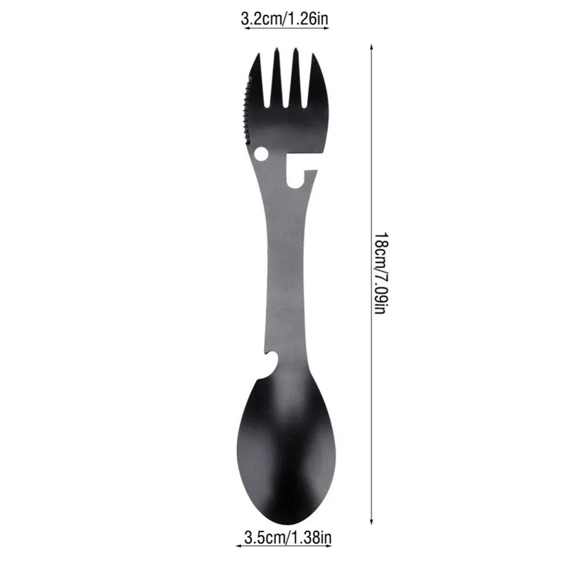utensils for kitchen stainless steel multifunctional knife fork spoon picnic 3 in 1 gadget camping convenient tableware free global shipping