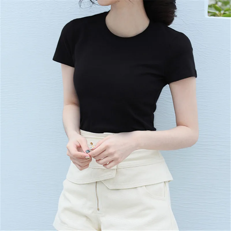 

Mountaineering T-Shirt Comfortable Fabric 14Solid Color Basic T-Shirt Women Casual Summer Top Korean Hipster T-Shirt S-XL