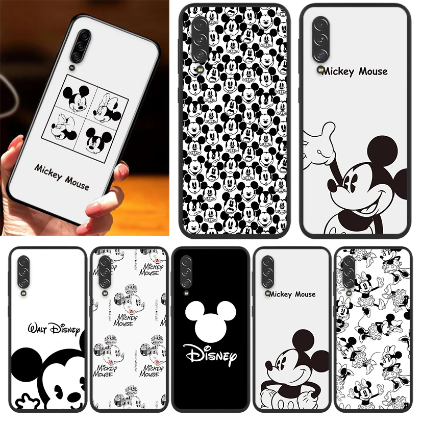 

For Samsung Galaxy A90 A80 A70 S A60 A50S A30 S A40 S A2 A20E A20 S A10S A10 E Phone Case Mickey black and white Black Soft