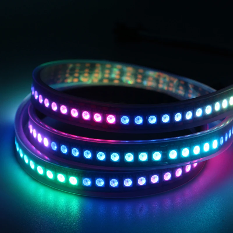 

Полноцветная светодиодная лента ws2815 RGB 5050 с адресуемым программированием, 12 В постоянного тока, 5 м, двухканальная Светодиодная лента + компл...