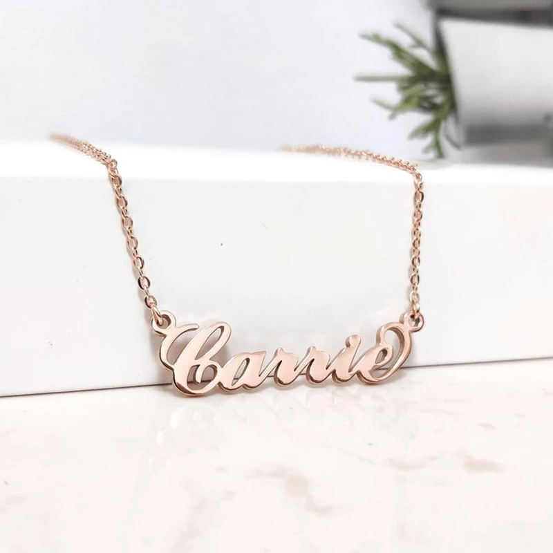Ожерелье с именем Русалочки Индивидуальные ювелирные изделия розовое золото