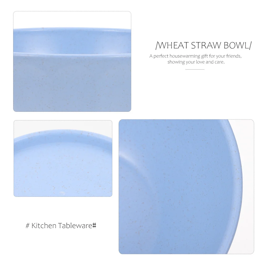

4pcs Wheat Straw Rice Bowls Food Serving Bowls Kitchen Tableware Noodles Bowls