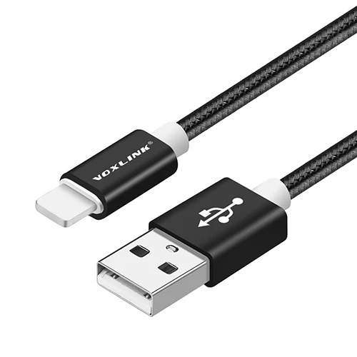 Black VOXLINK 8 Pin USB кабель быстрого зарядного устройства переходной USB кабель для iphone 7 6s iphone xs плюс 5 5S ipad mini Мобильный телефон кабели - Цвет: Black