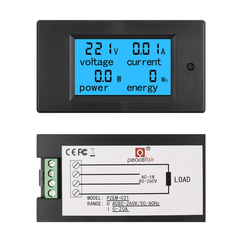 4 в 1 цифровой вольтметр амперметр с ЖК дисплеем 20 А/260 А|tester card|energy torchenergy fruit |
