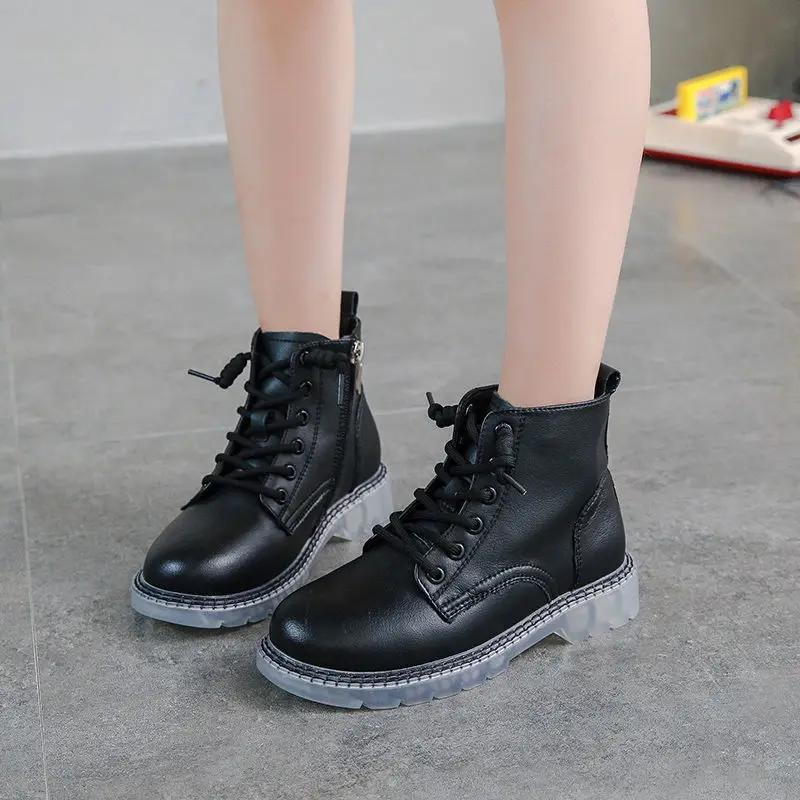 Детская повседневная обувь Осень-зима Ботинки Martin модная кожаная для мальчиков