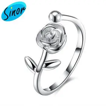 925 пробы серебряная Роза Открытое кольцо оптовая продажа веб сайт напрямую с