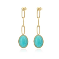 exquisite long chain dangle earrings for women turquoise pendant drop earrings statement ear jewelry gifts bijoux femme