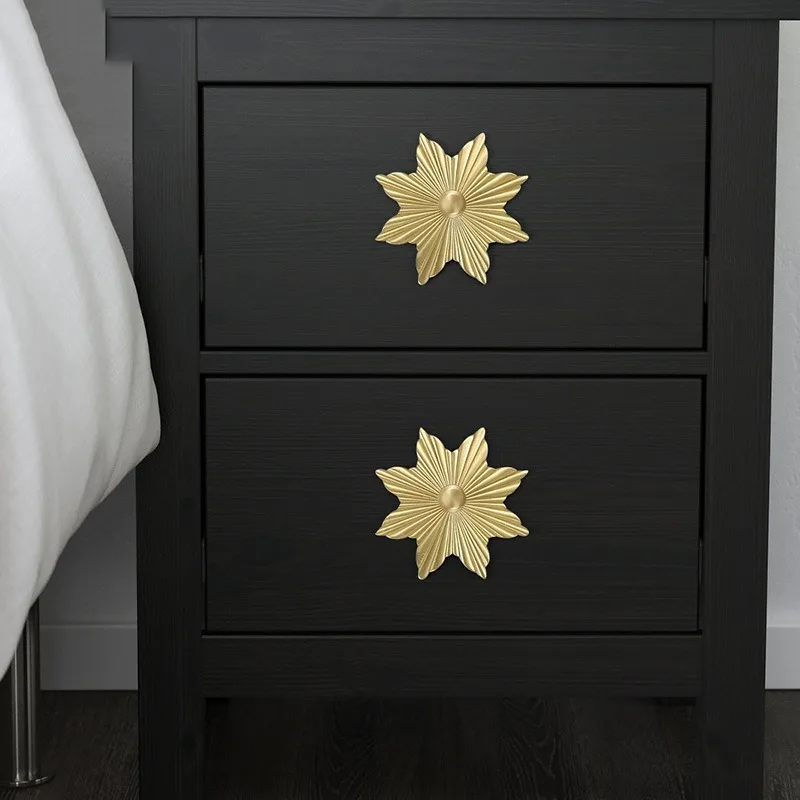 Узор в виде кленового листа Форма/чистый Медь ручки шкафа Спальня мебель шкаф для