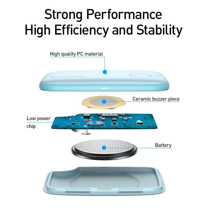 Мини GPS трекер Baseus анти потерянный Bluetooth для домашних животных собак кошек ключей