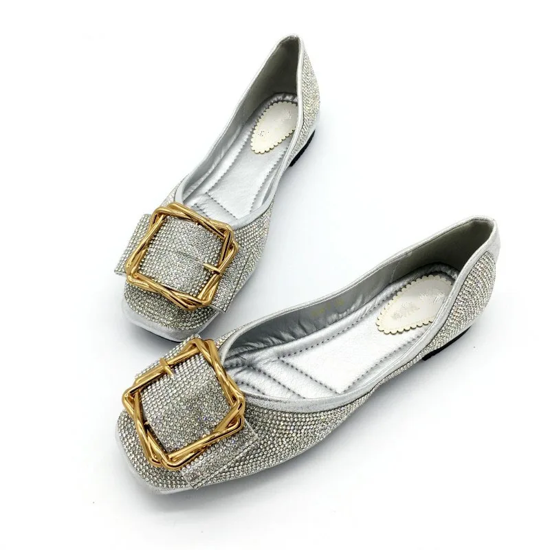 Женские балетки на плоской подошве Сезон весна-осень тонкие туфли без шнуровки с