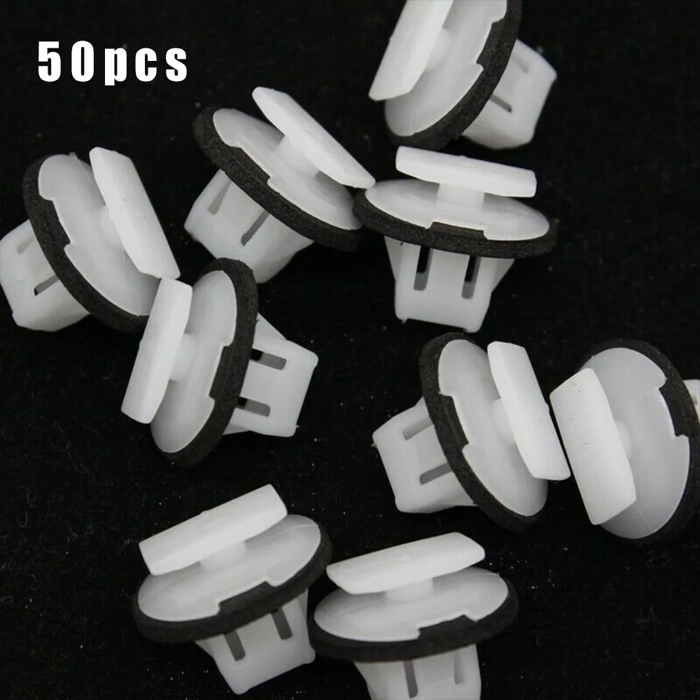 

50pcs Fender Moulding Clips With Sealer For Nissan Exterior-Wheel Fender Flare Molding Clip White 76882JG10A Practical Durable