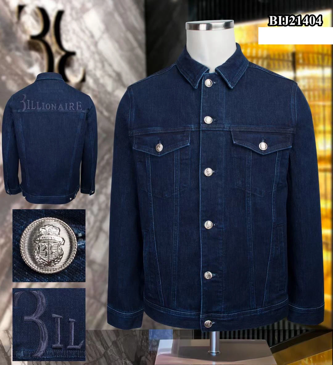 

Мужская джинсовая куртка с вышивкой, на пуговицах, большого размера 48-58