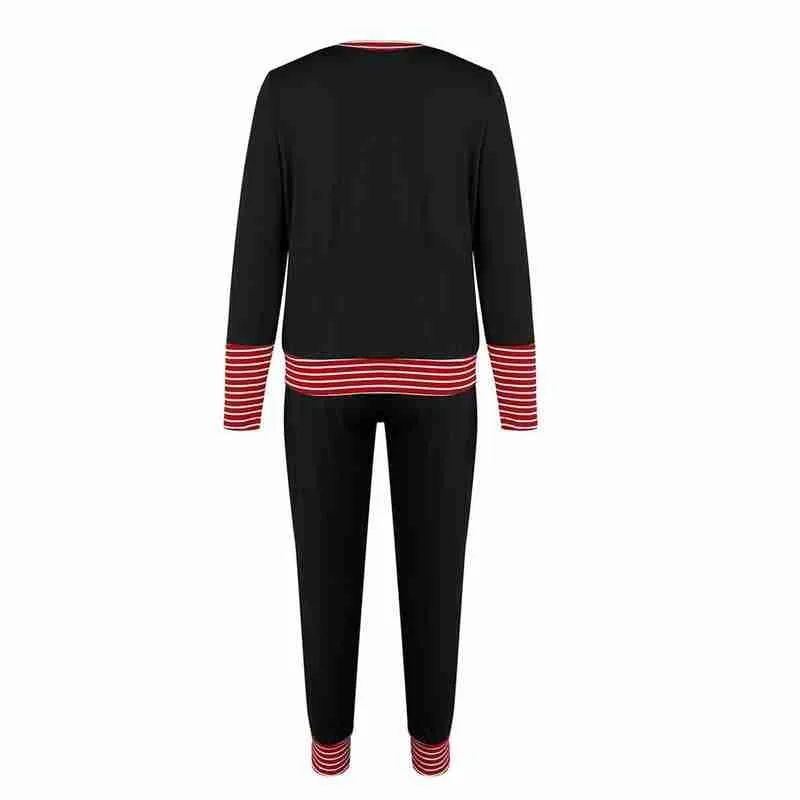 

Christmas Long Sleeve Pajamas Women Autumn Winter 2020 Two Piece Set Letter Print Long Sleeve Home Suits Hot