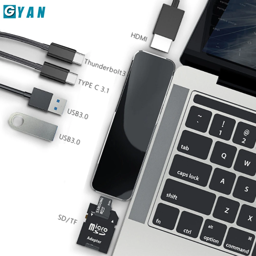 Usb-хаб C концентратор USB 3 0 совместимому с HDMI сплиттер адаптер для MacBook Pro