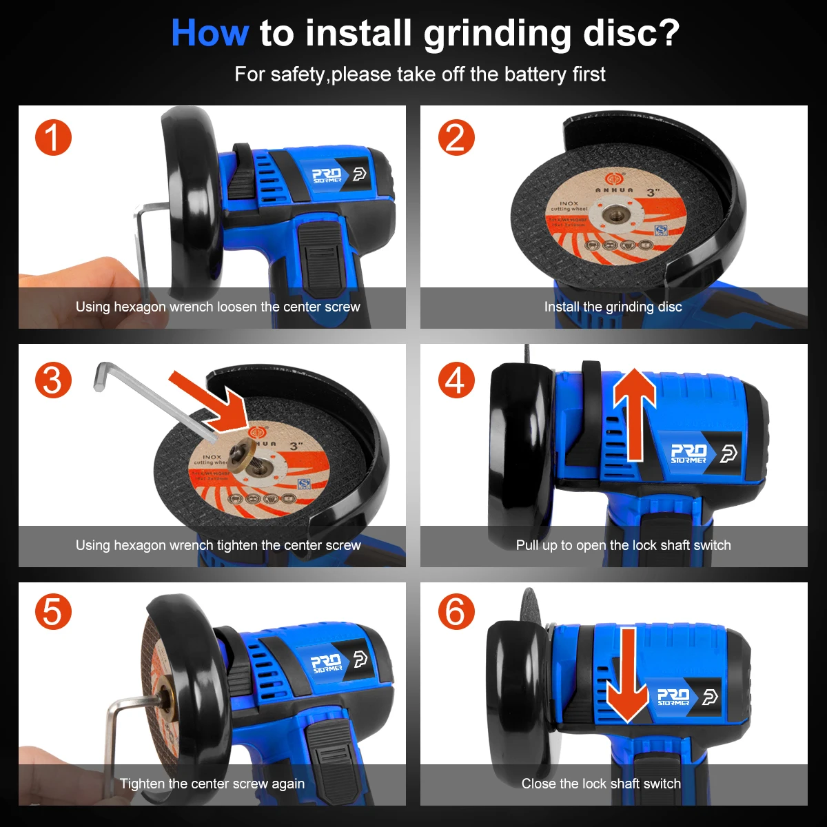 12V Мини Бесщеточный угловой шлифовальный станок Беспроводная шлифовальная