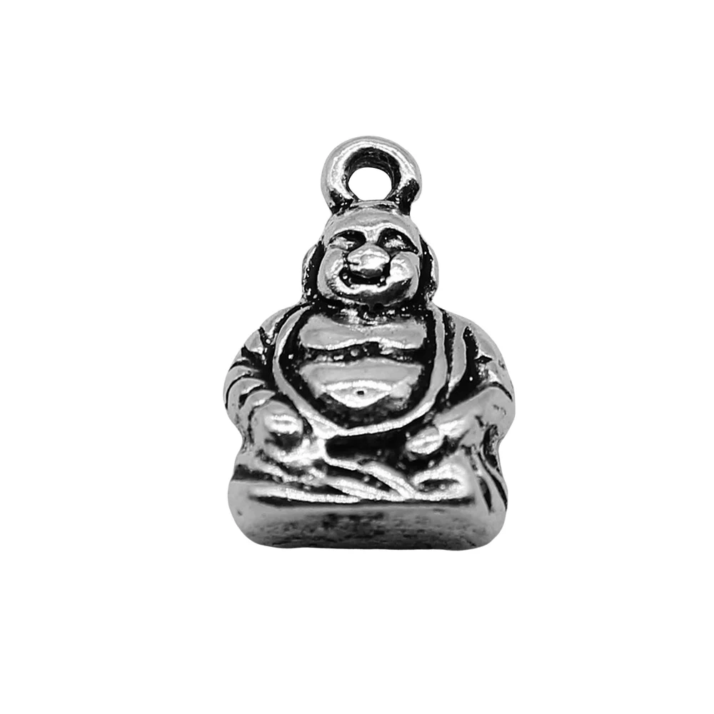 6 шт./лот амулеты статуя Будды Maitreya DIY ювелирное изделие антикварный серебряный