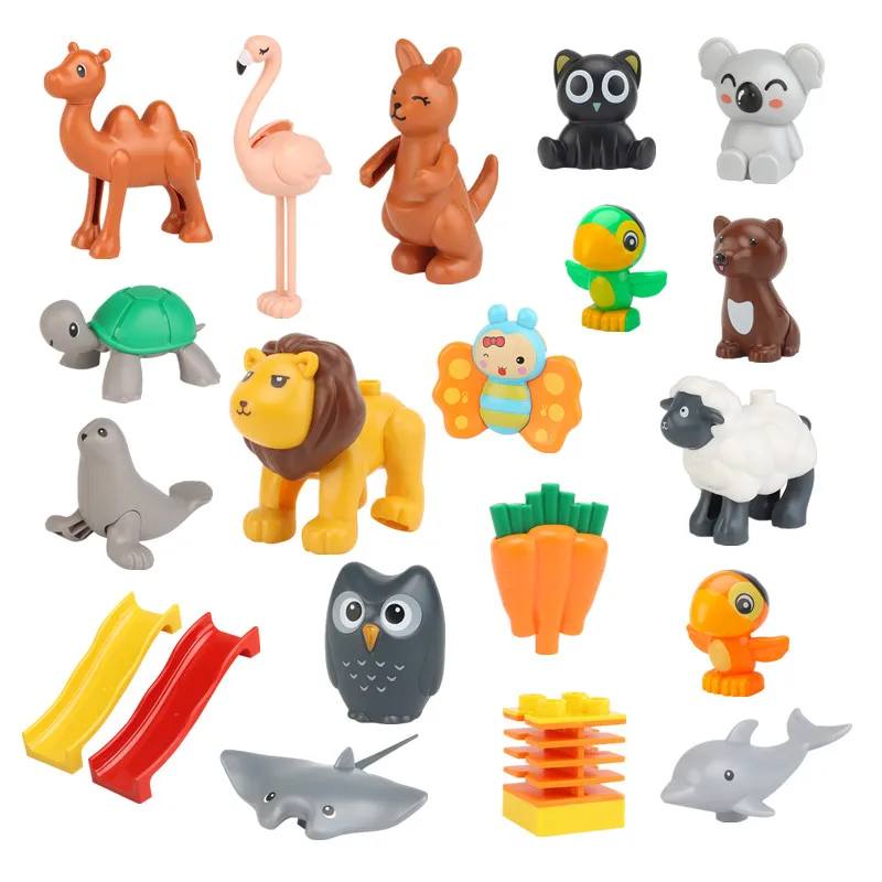 Детали для сборки больших животных совместимы с кубиками коала фламинго кенгуру