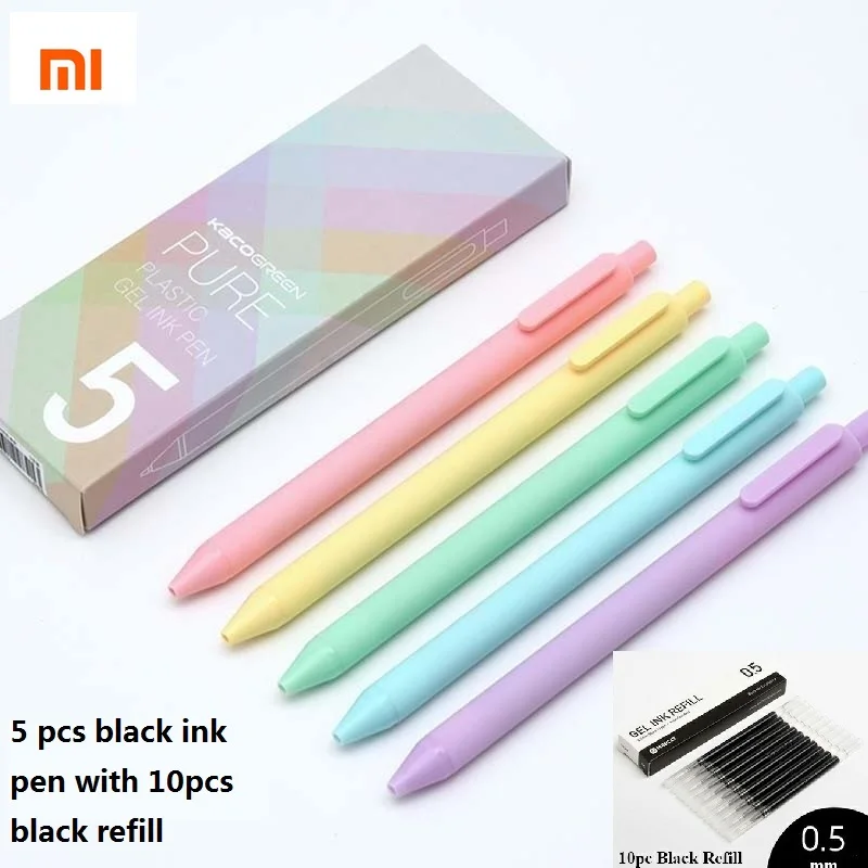 Xiao mi KACO Sign Pen, mi пластиковая гелевая чернильная ручка, цветная/черная чернильная ручка, 0,5 мм, долговечная ручка mi Signing, канцелярские принадлежности