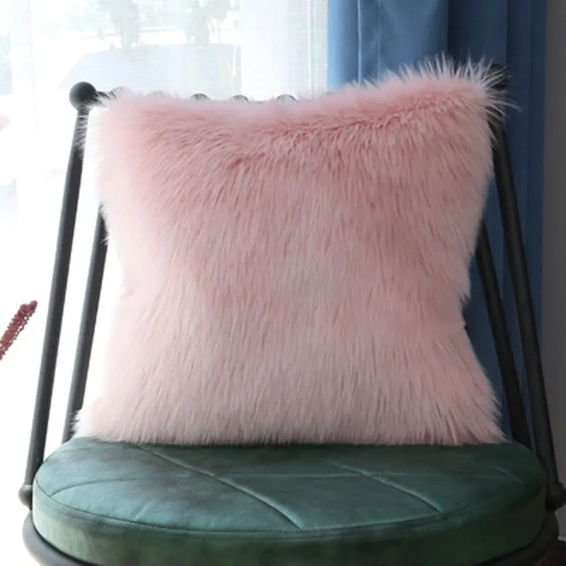 Плюшевая наволочка в скандинавском стиле 3 размера пушистая Подушка диванные
