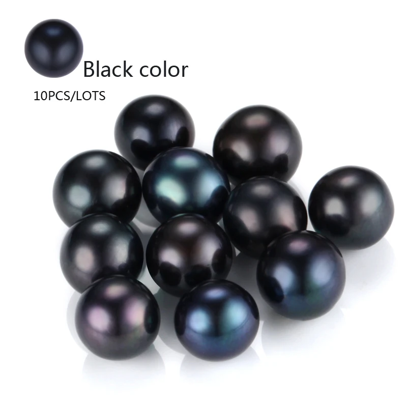 Dainashi Black AA Loose Pearls, 10pc/Lot Near Round Genuine Freshwater Oyster Pearls, Jewelry Making Beads For DIY 2020