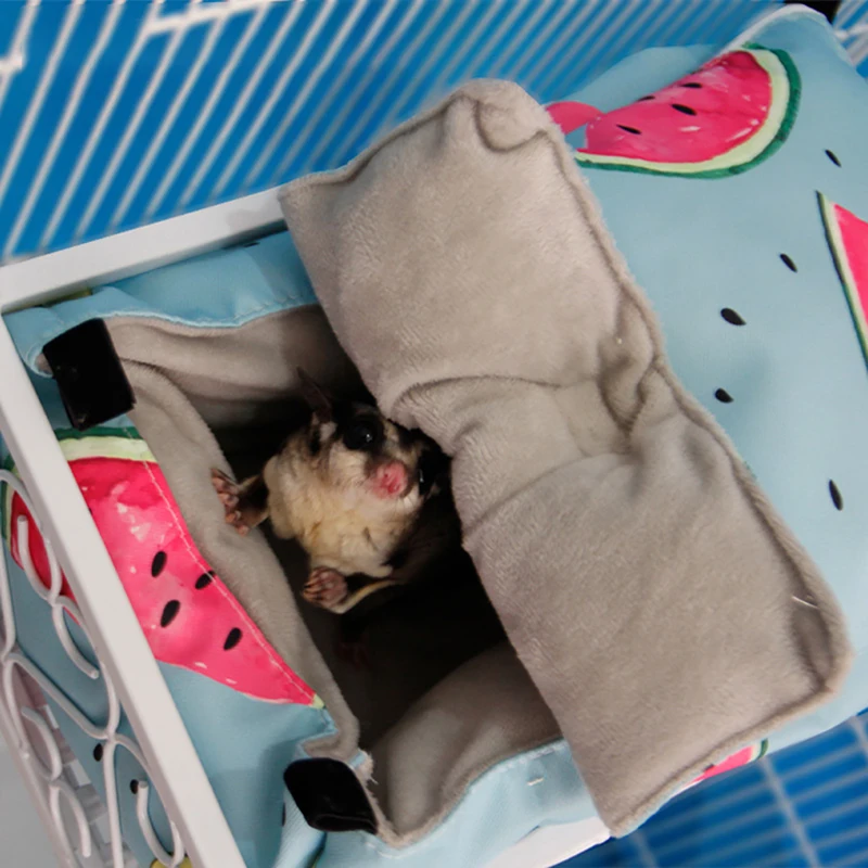 Four Seasons Young Rat Warm Cotton Nest Watermelon Print Hammock Guinea Pig Rabbit Cage Accessories | Дом и сад
