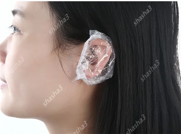 50 PCS Waterproof Disposable Ear Cover Bath Shower Salon Transparent Protector Caps Dyeing Hair One-off Earmuffs | Дом и сад