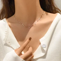 925 sterling silver simple clavicle chain geometric round chain choker necklace for women fine jewelry accessories party gift