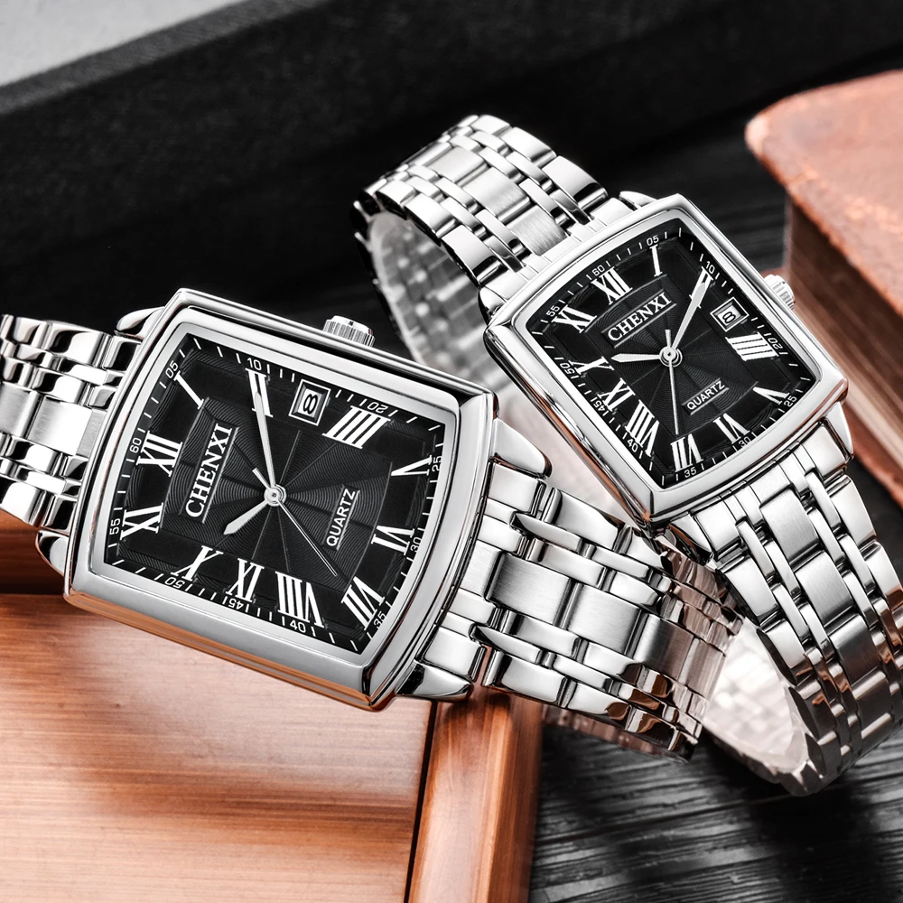 CHENXI мужские часы с календарем люксовый бренд бизнес из нержавеющей стали