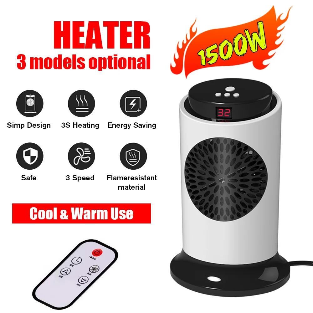 220 В 1500 Вт электрические нагреватели маленький вентилятор для обогрева дома