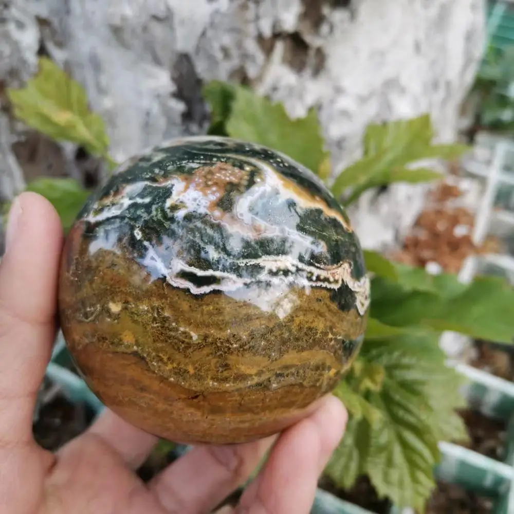 

50-70 см Натуральная океананическая яшма, хрустальный шар, камень для украшения дома фэншуй