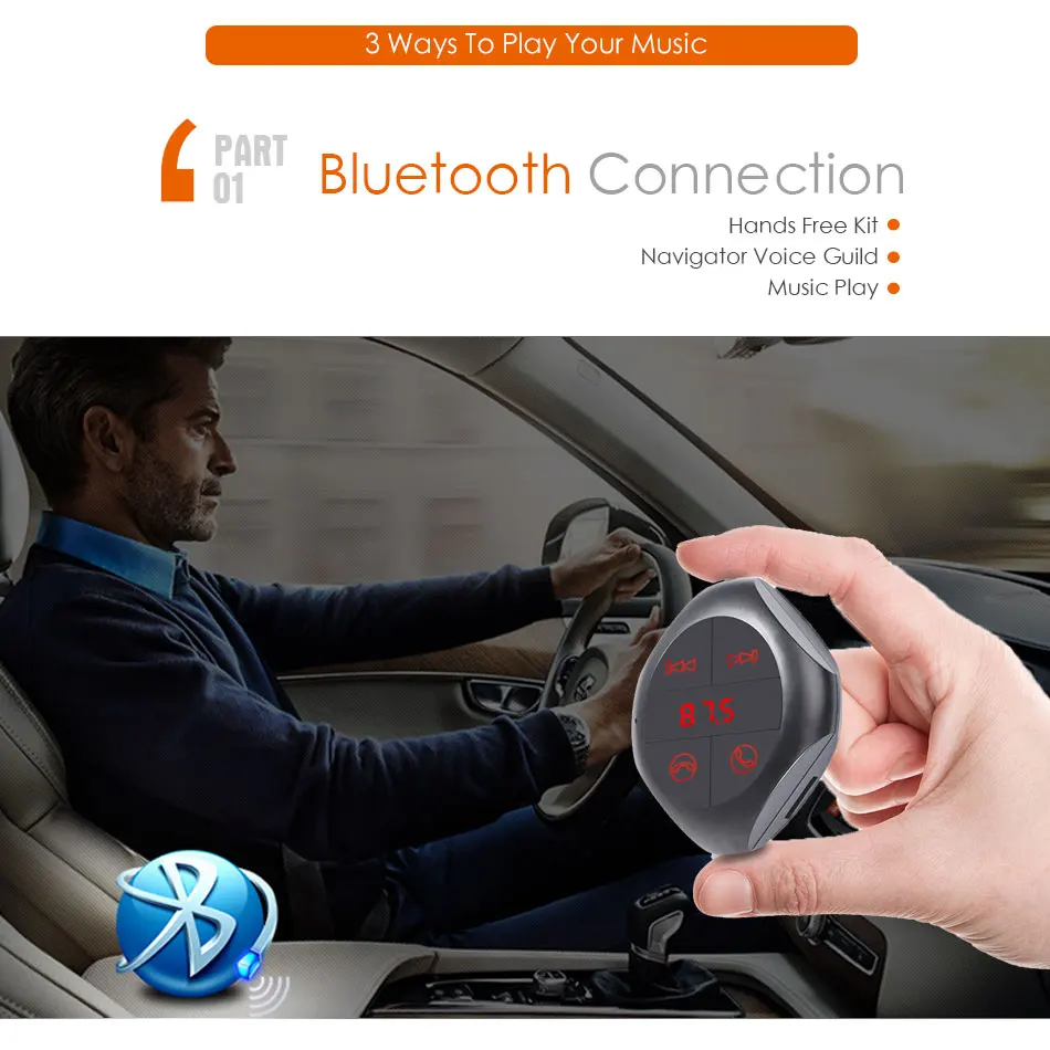 Автомобильный MP3 музыкальный плеер fm-передатчик модулятор AUX Out Bluetooth Handsfree Kit для телефона USB флэш слот карты Micro SD