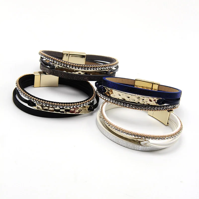 2020 новый модный кожаный браслет для женщин сплав магнитная пряжка