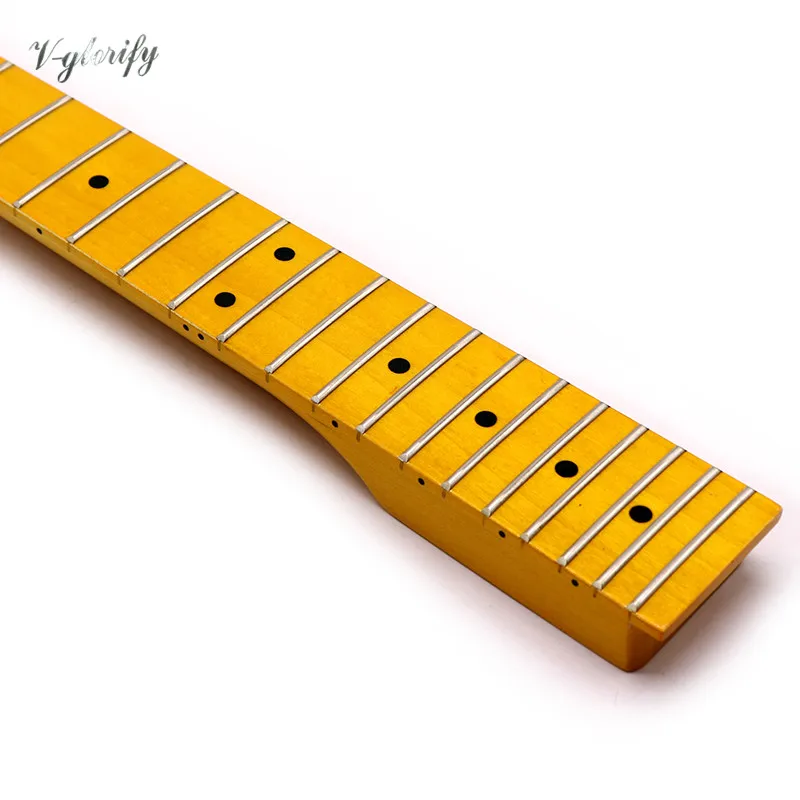 gelb tl e gitarre hals hochglanz finish 22 bünde kanada ahorn holz tl gitarre neck mit mittleren linie auf die zurück free global shipping