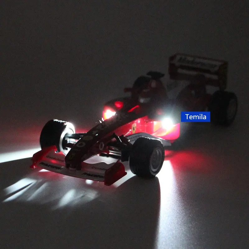 [Забавный] 19 см электронный звук и светильник F1 гоночный автомобиль модель из