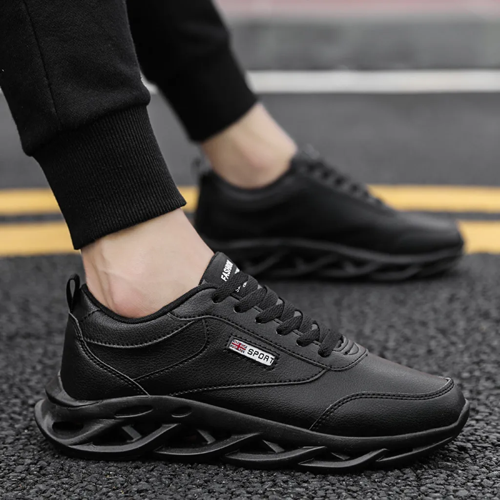 SAGACE/Мужская обувь Повседневная дышащая на плоской подошве из искусственной кожи