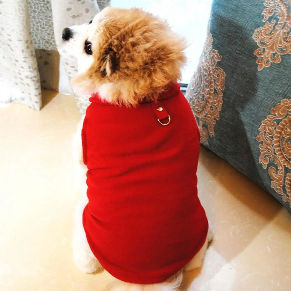 

Autumn Winter Dog Clothes Stand-up Collar Polar-Fleece Traction Buckle Strong Pet Clothing Can Be Equipped with Traction Rope