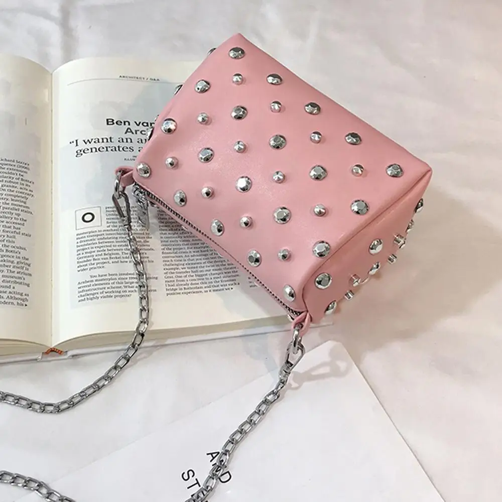 Женская сумка через плечо Маленькая квадратная однотонная Большая