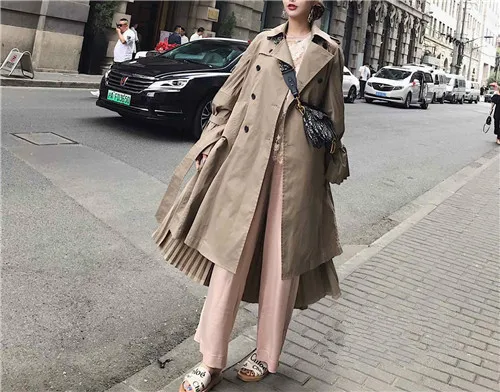19 осенние длинные ветровки свободные женские пальто мода Moda Mujer одежда манто Туника Тренч Подиум Twotwinstyle