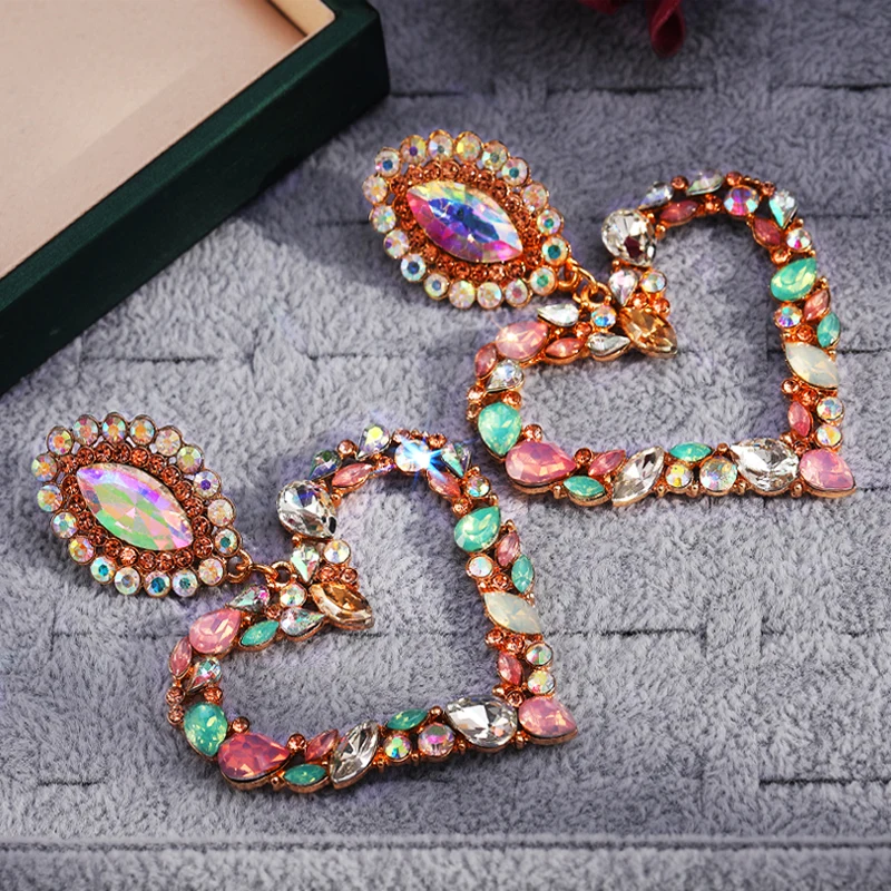 Huitan новые модные женские серьги капли с большим сердцем 3 Цвета в наличии